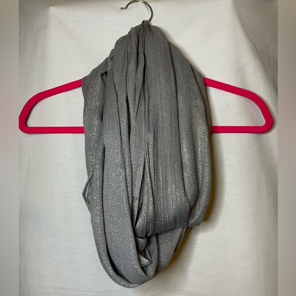 Express Metallic Silver & Grey Infinity Scarf Size O/S